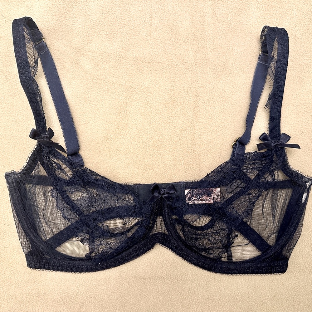 Agent Provacateur Blue Lace Underwire Bra - NWOT